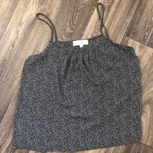 Black and white polka dot spaghetti strap top